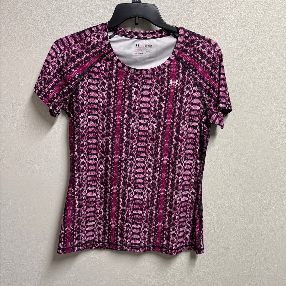 Under Armour Pink and Purple Fitted Short Sleeve T-shirt